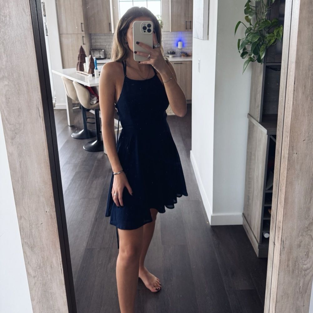 Navy Blue Lulus Mini Dress (XS)